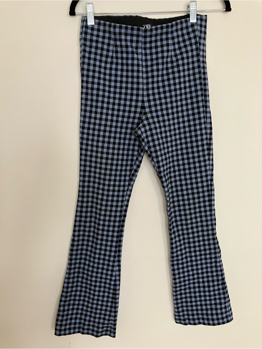 Zara Blue and Black Gingham Kids Leggings